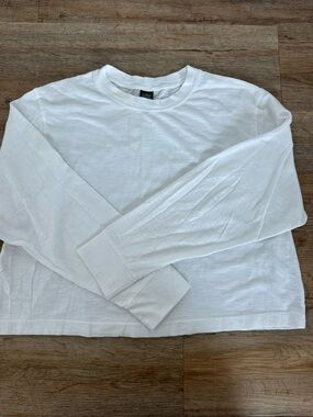 wild fable White Long-Sleeve Crew Boxy Tee